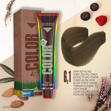 Salerm Biokera Natural Organic Hair Color Dye PERMANENT 61 Dark Ash Blond