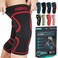 Modvel Knee Braces for Knee Pain Women  Men  2 Pack Knee Brace for Knee Pain Set Knee Brace Compression Sleeve Knee Support for Knee Pain Meniscus Tear ACL  Arthritis Pain ReliefRed L