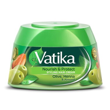 Vatika Naturals Nourish  Protect Styling Hair Cream  Enriched With Henna Almond Aloe Vera  Nourishing Vatika Oils  Style  Texture  210 ml