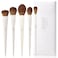 Jessup Makeup Brush Set 5Pcs Face Makeup Brushes Vegan Soft Foundation Brush Blush Brush Bronzer Contour Brush Highlighter Brush Fluffy Setting Powder Brush Light Grey T493