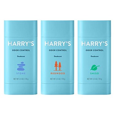 Harrys Mens Deodorant  Odor Control Deodorant  AluminumFree  Variety Pack  Stone Shiso Redwood 25 Ounce Pack of 3