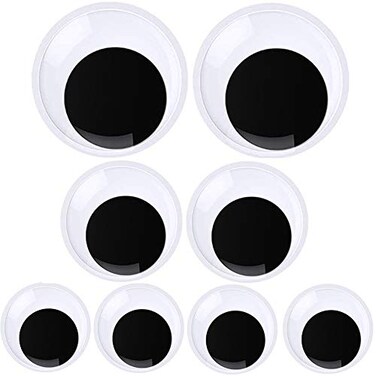 TrlaFy Giant Wiggle Googly Eyes with Self Adhesive Large Black Plastic Eyes for Crafts 2 Inch 3 Inch 4 Inch Set of 8