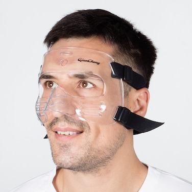 Qiancheng Nose Guard Face Shield for Broken Nose Adjustable Face Guard with Padding Protection from Impact Injuries to Nose and Face for Adult QCL2