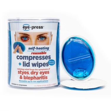 Eye Press Self Heating Compress and Lid Wipes Stye Treatment Dry s Chalazia Blepharitis and Post Surgery Relief Soothing Moist Heat and Cleansing 10 Reusable Pads
