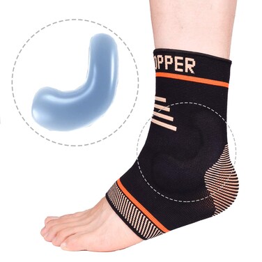 Thx4 Copper Infused Compression Ankle Brace Silicone Ankle Sleeve Support Pain Relief from Plantar Fasciitis Achilles Tendonitis Reduce Foot Swelling  Prevent Ankle Injuries