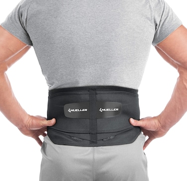 Mueller 255 Lumbar Support Back Brace with Removable Pad Black RegularPackage May Vary