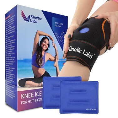 Kinetic Labs Knee Ice Pack Wrap  Reusable Hot  Cold Ice Pack for Knee  Knee Ice Wrap around Entire Knee  Ice Knee Wrap with Extra Gel Pack