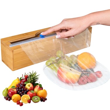 Green Stand Market  Plastic Wrap Dispenser with Cutter  Fits 12 Rolls  Mountable  Cuts Plastic Wrap Saran Wrap Cling Wrap Aluminum Foil Wax Paper