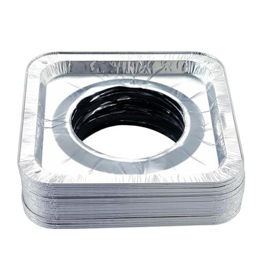 50 Pack Disposable Gas Burner Liners Aluminum Foil Square Gas Stove Burner Covers 85 Inch Gas Range Protector Stove Top Covers for Gas Burners Foil Liners to Catch Oil keep Gas Range Clean