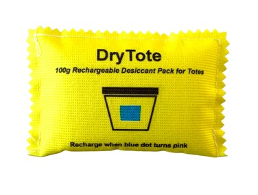 DryTote 100g Rechargeable Desiccant Pack  Moisture Absorbing Bag  Desiccant Dehumidifier for Storage Bins and Totes