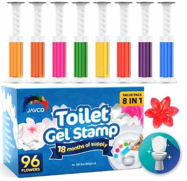 JAVCO 96 Flowers Flower Toilet Gel Stamp  Toilet Scent Fresheners  Toilet Fresheners Gel Toilet Mix Scent