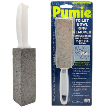 Pumie Toilet Bowl Ring Remover Tbr6 Grey Pumice Stone With Handle Removes Unsightly Toilet Rings Stains From Toilets Sinks Tubs Showers Pools Safe For Porcelain 1 Pack