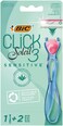 Bic Click 3 Soleil Sensitive Refillable Womens Razor 30 Recycled Plastic Handle and 3Blade Refills  Box of 12