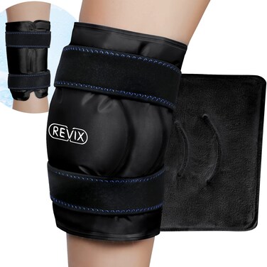REVIX XL Knee Ice Pack Wrap Around Entire Knee After Surgery Gel Ice Pack for Knee Pain Relief Athletic Injuries Arthritis ACL Tendonitis  Knee Replacement Surgery Large Knee Cold Pack Reusable