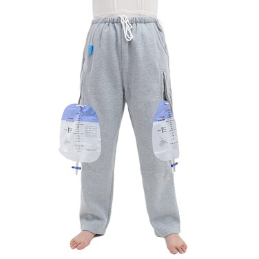 YingXue Catheter Leg Bag Pants Holds 2 2000ml Leg Bags for Nephrostomy Foley Suprapubic  Biliary Catheters