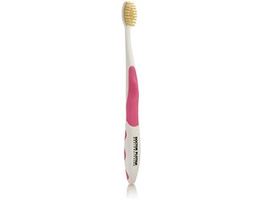 MOUTHWATCHERS Doctor Plotkas Antimicrobial Floss Bristle Silver Toothbrush Youth Pink