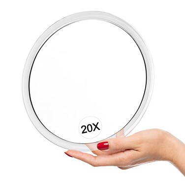 YoHumk 20X Magnifying Mirror with Suction Cups  6 Inch  Perfect for Makeup Mirror  Tweezing  Blackhead and Blemish Removal  Pluck Eyebrows  Great for Home  Travel  See Details Clearly