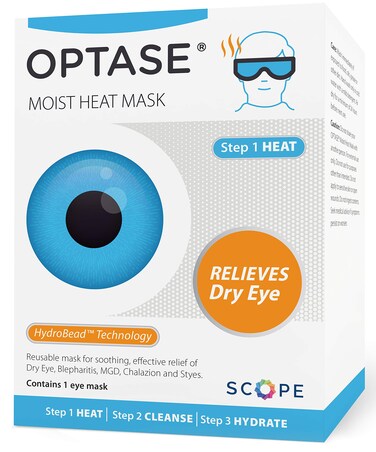 Optase Moist Heat Eye Mask  Washable and Reusable Heated  Cooling Gel Eye Mask  HydroBead Technology for Dry Eye Relief