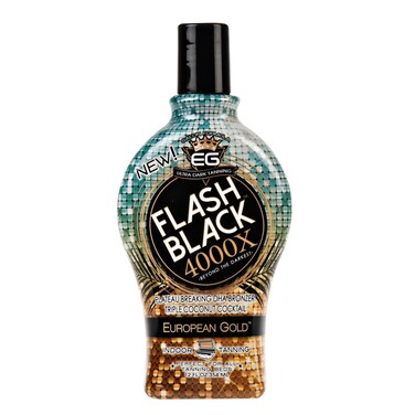Flash Black 350ml  European Gold 4000X Indoor Tanning Lotion with TimeRelease DHA Bronzers 350ml