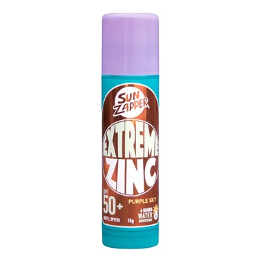 Sun Zapper Purple Sky Extreme Zinc Stick  Purple Colour Mineral Sunscreen Stick SPF50 UVAUVB Unbeatable Sun Protection Sunblock Sun Cream Made in Australia