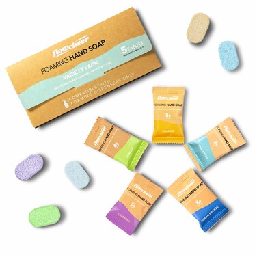 flowcheer Foaming Hand Soap Tablet Refills5 Sample Pack Hand Wash Tablets Zero Waste Eco Friendly Cleaning SuppliesFills 5 X 8 fl oz Refillable Foam Dispenser40 Fl oz total