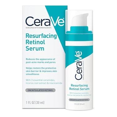 CeraVe Retinol Serum for PostAcne Marks and Skin Texture  Pore Refining Resurfacing Brightening Facial Serum with Retinol and Niacinamide  Fragrance Free Paraben Free  NonComedogenic 1 Oz