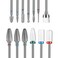 Depvko 13PC Nail Drill Bits Set 3pcs Tungsten Carbide Drill Bits 3pcs Ceramic Efile Nail Drill Bits 6pcs Diamond Drill Bits 1pcs Brush 02cm Drill Bits for Nails for Manicure Pedicure Home Salon