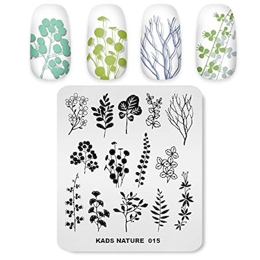 KADS Stamping Plates Leaf Nature Manicure Template Nail Art Image Plate Nail Design ToolsNA015