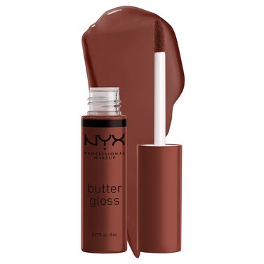 NYX PROFESSIONAL MAKEUP Butter Gloss Brown Sugar NonSticky Lip Gloss  Brownie Drip Deep Brown