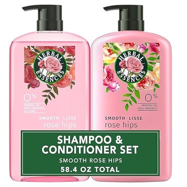 Herbal Essences Shampoo  Conditioner Set Smooth Collection ParabenFree ColorSafe with Rose Hips  Vitamin E 292 Fl Oz Each 2Pack
