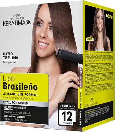 PLACENTA LIFE Be Natural  Brazilian Keratimask Straightening Kit  Long Lasting Professional Results