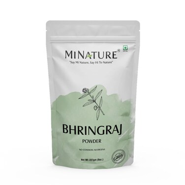 Bhringraj Powder Eclipta Prostrata  by mi nature  227g 8 oz05 lb  100 Natural and Pure  Hair Growth  Hair Pack  Improves Hair quality  Resealable zip lock pouch