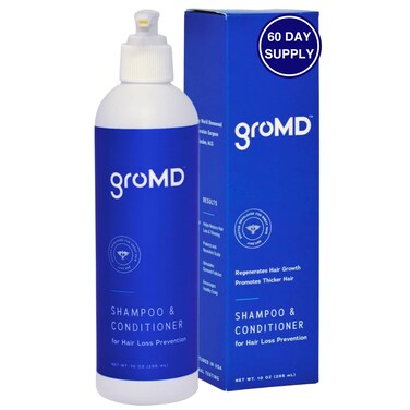GroMD DoctorDeveloped Hair Growth Stimulating Shampoo  Conditioner 10 oz DHT Blocking Patented Ingredients Capixyl Hairgenyl Argan Oil Biotin Daily Use for Men  Women