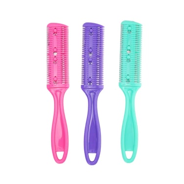 AKIRO Professional 3 Pcs Double Edge Razor Blades Trimmer Razor Dual Side Cutting Scissors DIY Hair Thinning Comb Slim Haircuts Cutting Tool