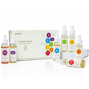 Aromafume 7 Chakra Essential Natural Mist Gift Set by  7 x 50ml  017 Fl Oz  Sahasrara Ajna Vishuddha Anahata Manipura Swadhisthana Muladhara  Yoga Meditation Chakra Alignment  Gift Set