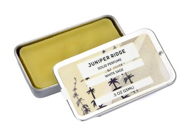 JUNIPER RIDGE White Sage Solid Perfume  Essential Oil Blend  Unisex Fragrance  Travel Friendly  05 Oz Tin
