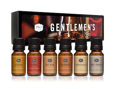 PJ Trading Gentlemens Set of 6 Premium Grade Fragrance Oils  Leather Sweet Tobacco Teakwood Bay Rum Cedar Sandalwood