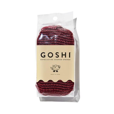 GOSHI Exfoliating Shower Sponge Brick Red