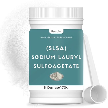 Hznxolrc 6 Ounce SLSA Powder for Making Bath Bombs Premium SLSA Sodium Lauryl Sulfoacetate Powder Amazing Bubbles Gentle on Skin Suitable for Making Bath Bombs Bath Truffles and More