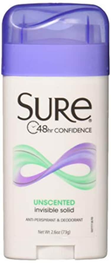 Sure Sure AntiPerspirant Deodorant Invisible Solid Unscented Unscented 26 oz Pack of 2
