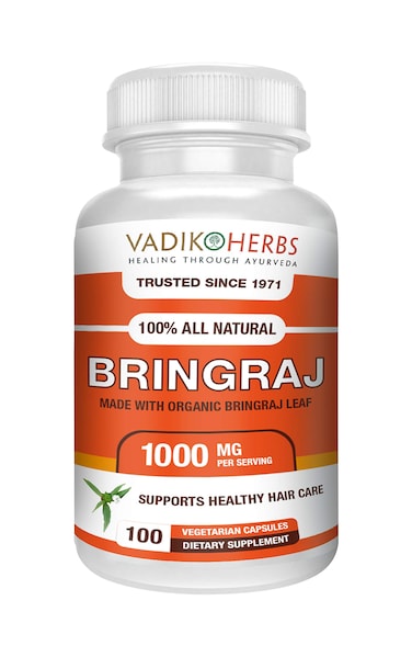 Vadik Herbs Organic Bringraj Bhringraj Eclipta erecta Eclipta alba Powder 100 Vegicaps  Promotes Healthy Hair Growth