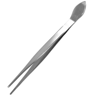 KaKUrI Bonsai Tweezers with Spatula 88 Straight Tips Professional Bonsai Tool Japanese Stainless Steel Silver Made in Japan 47850