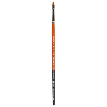 KINGART 64502 TAKLON Chisel Blender Paint Brush 2 Black Silver Orange