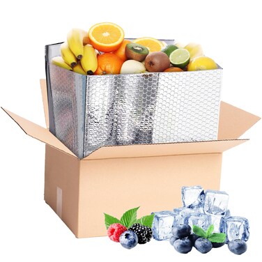 Amiff 10 Pack Double Layer Foil Insulated Box Liners 11 x 85 x 55 inch Silver Insulated Shipping Boxes for Frozen Food Odorless Insulated Containers Fits USPS Medium Flat Rate Box