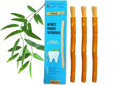 SEWAK Meswak Miswak Sticks Stick Al Muslim Natural Herbal Vacuum Sealed Arak Peelu Natural Brush Toothbrush 3 Tooth Stick