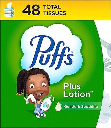 Puffs Plus Lotion Facial Tissue 1 Cube Box 48 Tissues Per Box