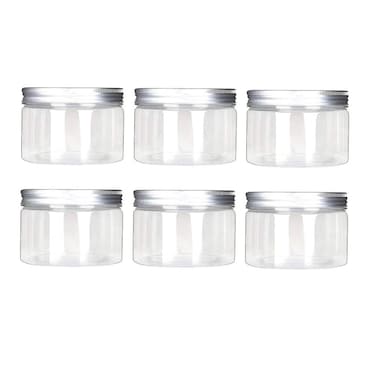 erioctry 120ml4 Oz Jars PET Plastic Empty Cosmetic Containers Cases with Silver Aluminum Caps Cream Lotion Box Ointments Bottle Food Bottle Makeup Pot Jar Pack of 6