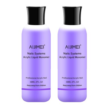 AIJIMEI Acrylic Liquid Monomer Acrylic Nail Liquid 2oz for Acrylic Powder Doing Acrylic Nails Nail Extension Acrylic Carving Professional Liquid Monomer Nail System