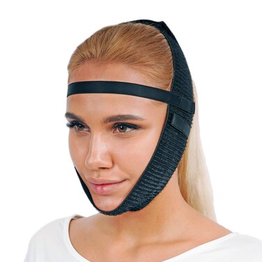 invera Post Surgery Chin Compression Garment Chin Strap Band Face Lift Kit Chin Lift Face Slimmer Jowl Tightening Black