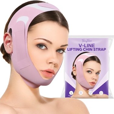 FairyFace VLine Lifting ChinStrap Double Chin Reducer V Line Mask Chin Strap for Sleeping Reusable Face Strap Double Chin Eliminator Chin Up Patch V Shaped Belt V Shaped Face Mask for Sagging